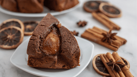 Testez ma délicieuse recette de gâteau épicé poire chocolat au gingembre facile et rapide. Idéale pour vos dessert ou goûters!