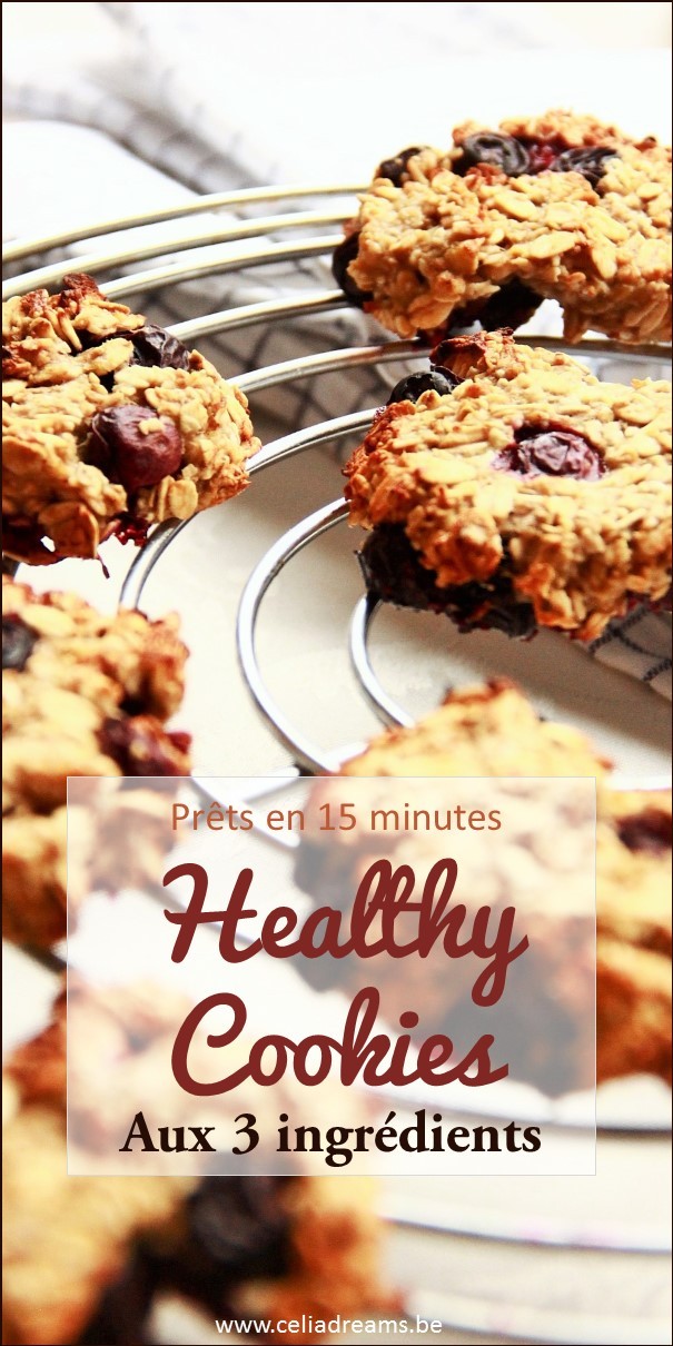 Healthy Cookies à base de 3 ingrédients sains: testez ma recette facile et rapide à réaliser.