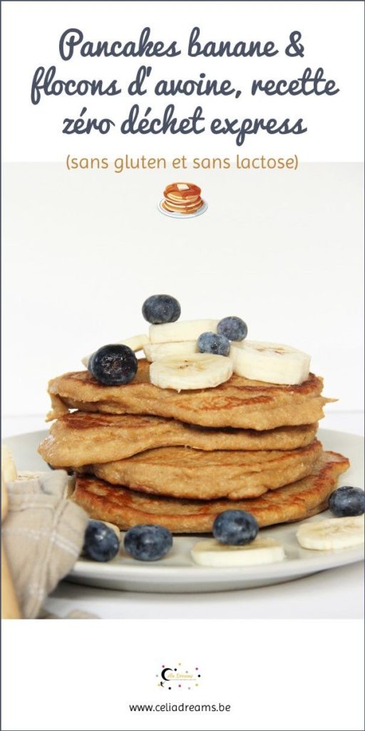 Pancakes banane flocons d'avoine, recette healthy pour le petit dejeuner