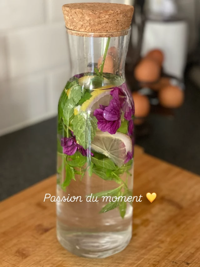 • ✨ Passion du moment : les eaux aromatisées maison ✨

___ Avec l’arrivée des beaux jours, je me régale à préparer des eaux fraîches, colorées et naturellement parfumées 🌿💧
Aujourd’hui, j’ai infusé une eau avec du citron, de la fleur de mauve, de la menthe fraîche et de la mélisse citronnée du jardin. Résultat : une boisson aussi belle que bonne, aux bienfaits multiples !

💚 Les avantages des eaux aromatisées maison ?
✔️ Elles hydratent en douceur, tout au long de la journée
✔️ Elles sont sans sucre ajouté ni conservateurs
✔️ Elles apportent les vertus des plantes :

Une belle manière de joindre l’utile à l’agréable, et d’inviter un peu de nature dans son quotidien 🌸

👉 Et toi, quelles plantes ou fruits aimes-tu glisser dans tes eaux maison ?

#eauxaromatisées #santenaturelle #naturopathie #astucenaturelle #plantesmedicinales #boissonsanté #melisse #menthe #mauve #citron #bienetreaunaturel #hydratationnaturelle #naturopathie #blogbelge